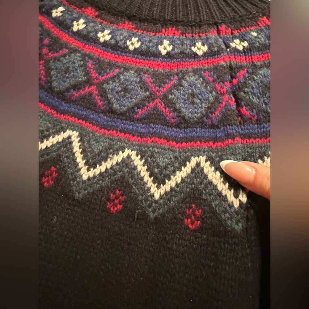 Ralph Lauren Navy and Purple Patterned Turtleneck Sweater - Picture 4 of 4
